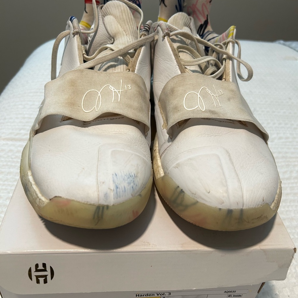 adidas Harden Vol. 3 White Athletic Shoes
